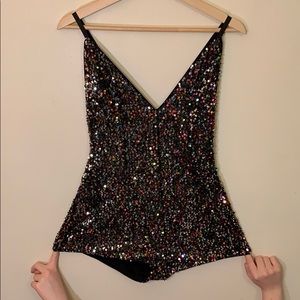 Full sequined romper